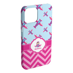 Airplane Theme - for Girls iPhone Case - Plastic - iPhone 15 Pro Max (Personalized)