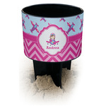 Airplane Theme - for Girls Black Beach Spiker Drink Holder (Personalized)