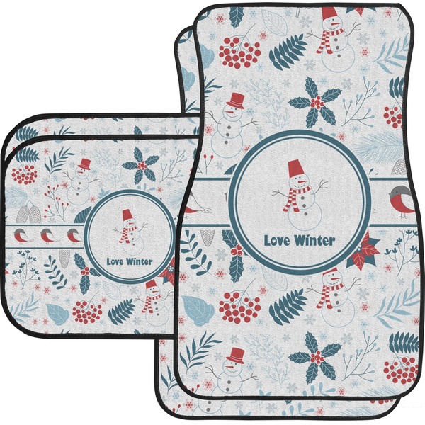 Custom Winter Car Floor Mats Set - 2 Front & 2 Back (Personalized)