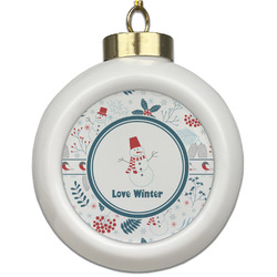 Winter Ceramic Ball Ornament