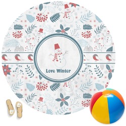 Winter Round Beach Towel (Personalized)