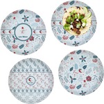 Winter Set of 4 Glass Lunch / Dinner Plate 10" (Personalized)