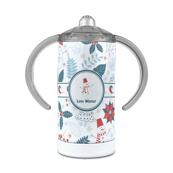 Custom Winter Snowman 12 oz Stainless Steel Sippy Cup