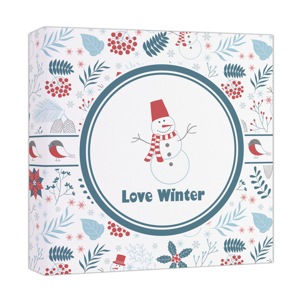 Custom Winter Snowman Canvas Print - 12x12