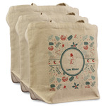 Winter Snowman Reusable Cotton Grocery Bags - Set of 3