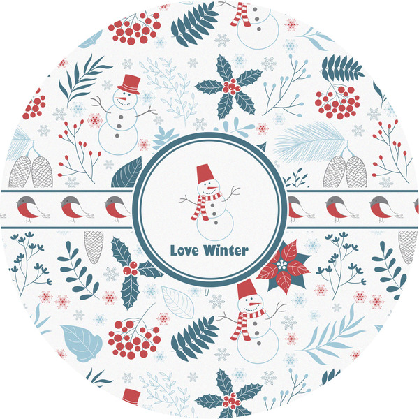 Custom Winter Snowman Multipurpose Round Labels - 5"