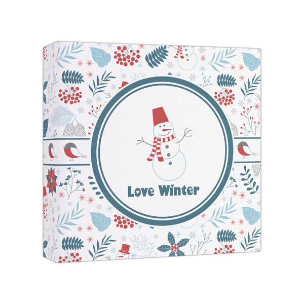 Custom Winter Snowman Canvas Print - 8x8