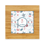 Winter Snowman Bamboo Trivet with Ceramic Tile Insert