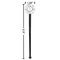 Winter Snowman Black Plastic 7" Stir Stick - Round - Dimensions