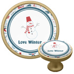 Winter Snowman Cabinet Knob - Gold