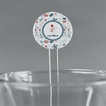 Winter Snowman 7" Round Plastic Stir Sticks - Clear