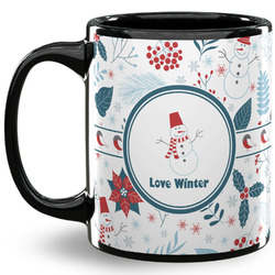 Winter Snowman 11 Oz Coffee Mug - Black