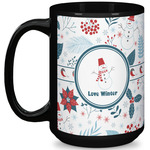 Winter Snowman 15 Oz Coffee Mug - Black