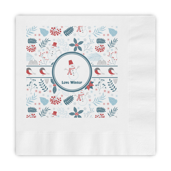 Custom Winter Snowman Embossed Decorative Napkins