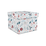 Winter Snowman Gift Box with Lid - Canvas Wrapped - Small