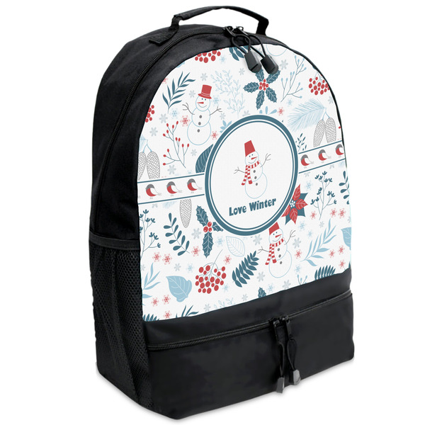 Custom Winter Snowman Backpacks - Black