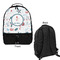 Winter Snowman Large Backpack - Black - Front & Back View