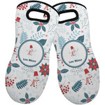 Winter Snowman Neoprene Oven Mitts - Set of 2