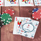 Winter Snowman On Table with Poker Chips