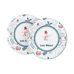 Winter Sandstone Car Coasters - Set of 2 (Personalized)
