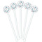 Winter Snowman White Plastic 5.5" Stir Stick - Fan View