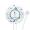 Winter Snowman White Plastic 5.5" Stir Stick - Round - Closeup