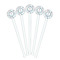 Winter Snowman White Plastic 7" Stir Stick - Round - Fan View