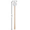 Winter Snowman Wooden 7.5" Stir Stick - Round - Dimensions