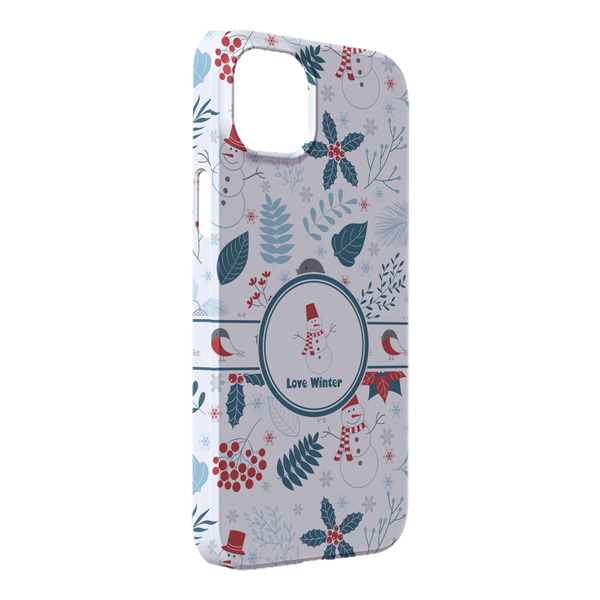 Custom Winter Snowman iPhone Case - Plastic - iPhone 14 Plus