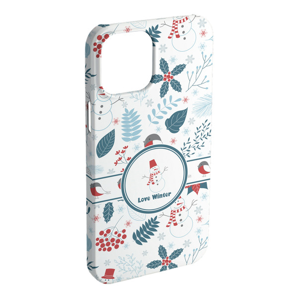 Custom Winter Snowman iPhone Case - Plastic - iPhone 15 Plus