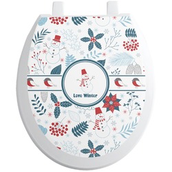 Winter Toilet Seat Decal - Round (Personalized)