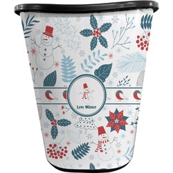 Winter Waste Basket - Double Sided (Black) (Personalized)