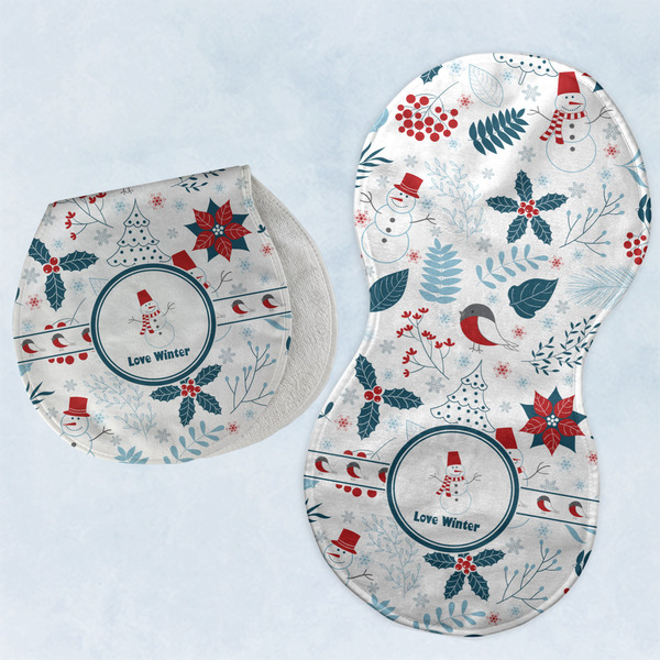 Custom Winter Burp Pads - Velour - Set of 2