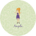 Custom Character (Woman) Multipurpose Round Labels - 1" (Personalized)