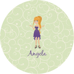 Custom Character (Woman) Multipurpose Round Labels - 1" (Personalized)