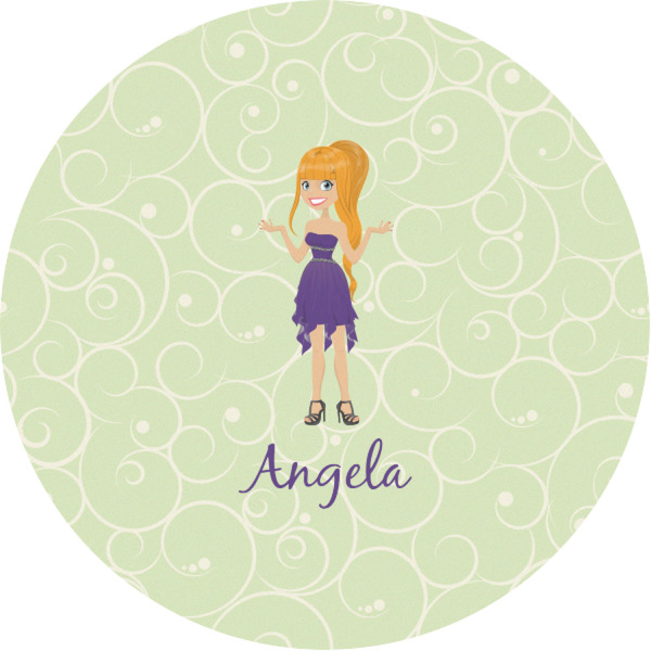 Custom Custom Character (Woman) Multipurpose Round Labels - 1" (Personalized)