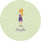 Custom Character (Woman) 1" Multipurpose Round Labels - Single Sticker