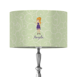 Custom Character (Woman) 12" Drum Lamp Shade - Fabric (Personalized)