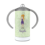 Custom Character (Woman) 12 oz Stainless Steel Sippy Cup (Personalized)