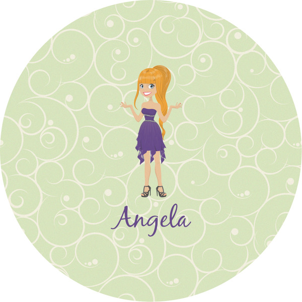 Custom Custom Character (Woman) Multipurpose Round Labels - 2" (Personalized)