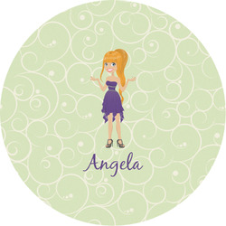 Custom Character (Woman) Multipurpose Round Labels - Custom Sized (Personalized)