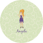 Custom Character (Woman) Multipurpose Round Labels - 5" (Personalized)