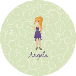 Custom Character (Woman) Multipurpose Round Labels - 5" (Personalized)