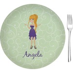 Custom Character (Woman) Glass Appetizer / Dessert Plate 8" (Personalized)