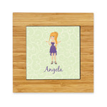 Custom Character (Woman) Bamboo Trivet with Ceramic Tile Insert (Personalized)