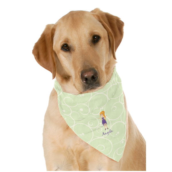 Custom Custom Character (Woman) Dog Bandana Scarf w/ Name or Text