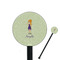 Custom Character (Woman) Black Plastic 5.5" Stir Stick - Round - Closeup