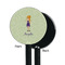 Custom Character (Woman) Black Plastic 5.5" Stir Stick - Single Sided - Round - Front & Back