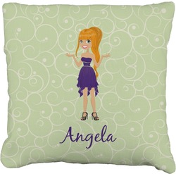 Custom Character (Woman) Faux-Linen Throw Pillow 26" (Personalized)