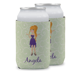 Custom Character (Woman) Can Cooler (12 oz) w/ Name or Text